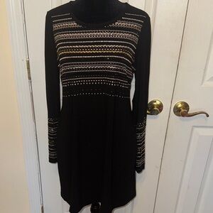Alfani Black Dress with Silver Accents